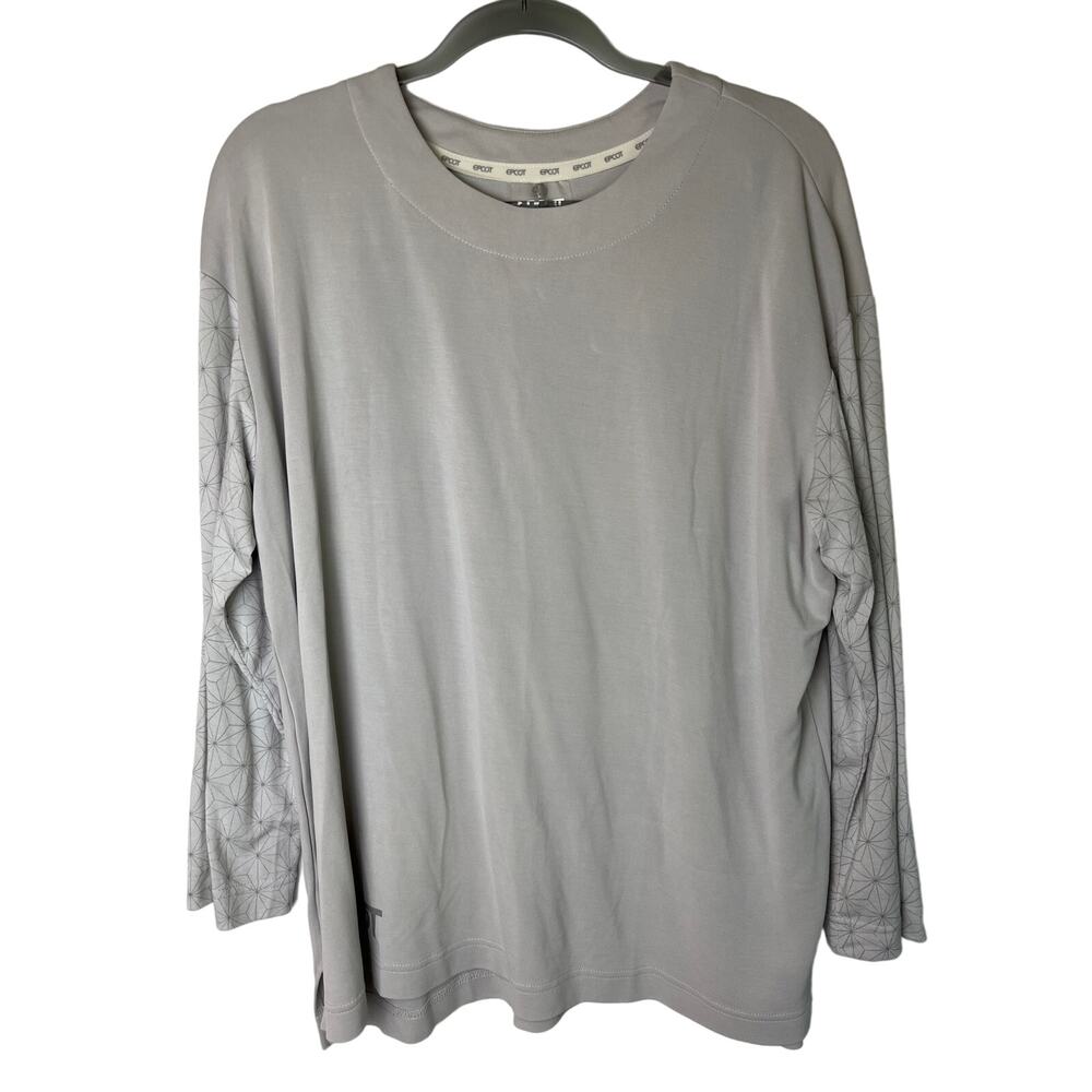 Disney Parks EPCOT Spaceship Earth Collection Long Sleeve Tunic Top Size M Gray